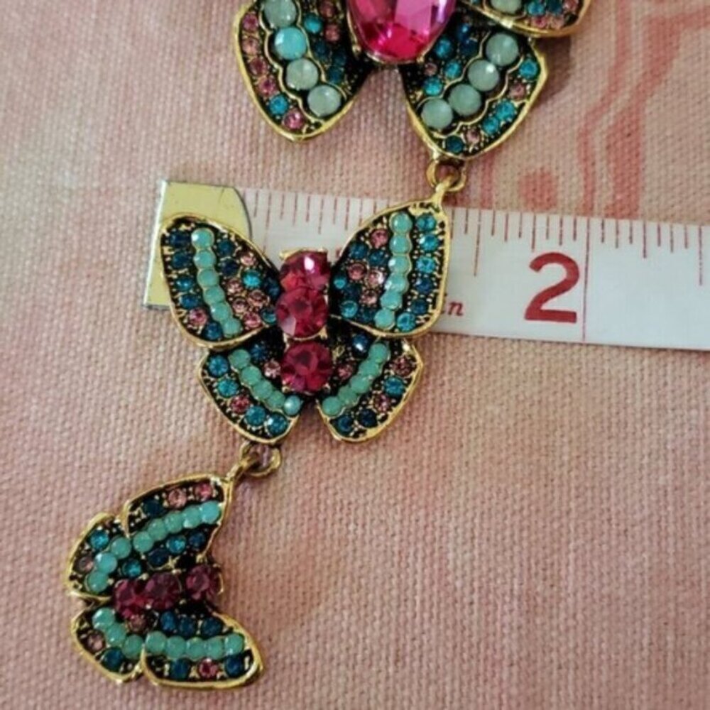 Large Butterfly Corsage Rhinestone Brooch Butterflies Butterfly Pin - Picture 10 of 13